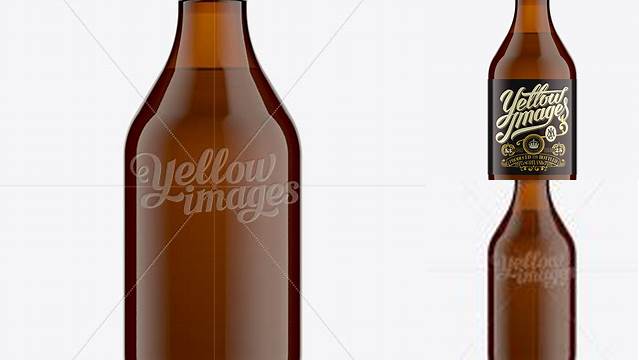 1512+ 330ml Stubby Amber Glass Beer Bottle Mock-up PSD Free Download