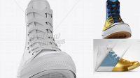 1513+ High-Top Canvas Sneaker PSD Mockup Front View High-Quality PSD Files