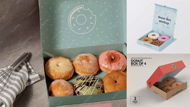 1515+ Donut Box Mockup Free Mockup PSD