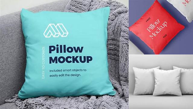 1516+ Square Pillow PSD Mockup Exclusive PSD Design Freebie