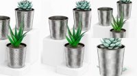 1517+ Metallic Plant Pot PSD Mockup Custom Graphic Mockup File