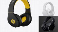 1520+ Matte Headphones PSD Mockup Half Side View High-End Photoshop Mockup