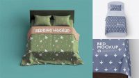 1521+ Bed with Cotton Linens PSD Mockup Creative Design Mockup