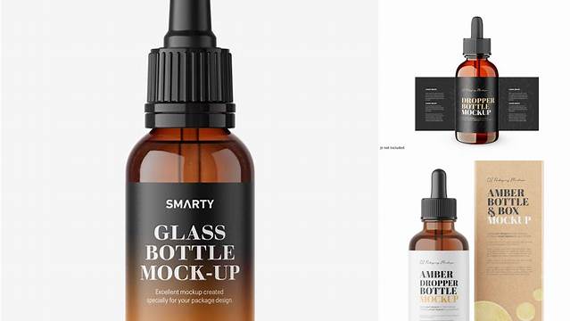 1525+ 30ml Amber Glass Dropper Bottle PSD Mockup Free Mockup PSD Template