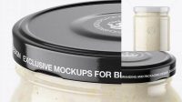 1525+ Clear Glass Jar with Horseradish PSD Mockup High-Angle Shot Elegant PSD Mockup