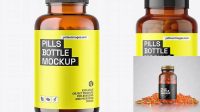 1526+ Amber Pills Bottle PSD Mockup High-End Layered Mockup Free