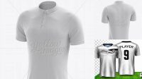 1526+ Men’s Soccer Polo Shirt PSD Mockup Half Side View Download Free Editable PSD Template