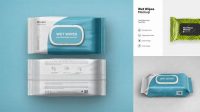 1528+ Matte Metallic Wet Wipes Pack PSD Mockup Front View Unique Free Photoshop Files