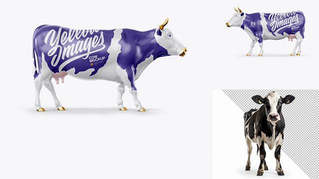 1530+ Cow PSD Mockup Side View Creative Photoshop Resources