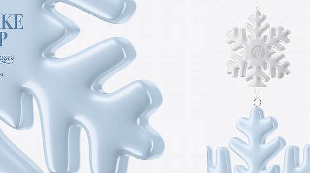 1530+ Glossy Snowflake PSD Mockup Half Side View Unique Free Photoshop Files