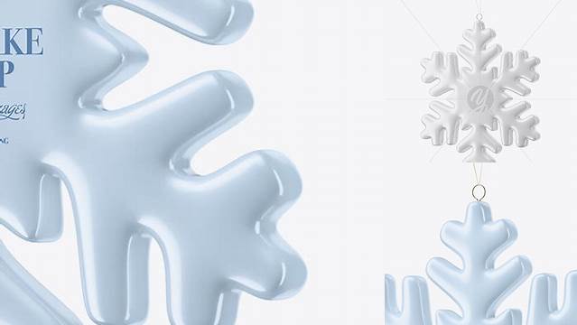 1530+ Glossy Snowflake PSD Mockup Half Side View Unique Free Photoshop Files