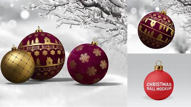 1530+ Two Matte Christmas Balls PSD Mockup Photoshop PSD Free for Designers