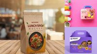 1535+ Glossy Lunch Box PSD Mockup Creative Design PSD Free Download