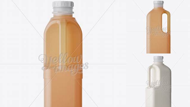 1537+ Frosted Plastic Juice Jug PSD Mockup Halfside Back View Smart PNG Image