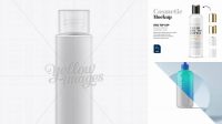 1542+ Clear Lotion Bottle PSD Mockup with Frosted Cap Versatile and Modern PSD Mockup