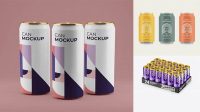 1542+ Metallic Pack with 24 Cans PSD Mockup High-End Layered Mockup Free