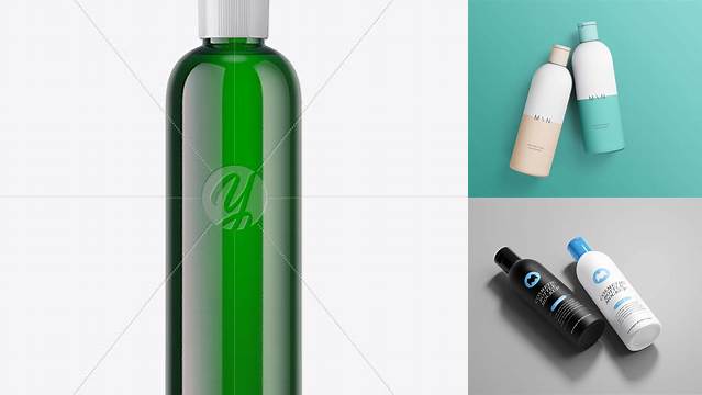 1543+ 250ml PET Green Cosmetic Bottle PSD Mockup Download Premium PSD Resource