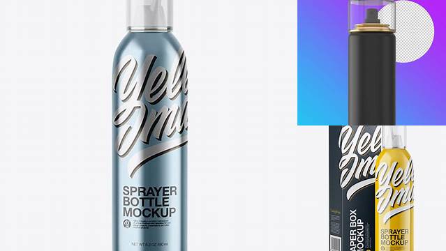 1547+ Metallic Sprayer With Transparent Cap PSD Mockup Photoshop PSD Free for Designers