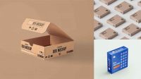 1551+ Carton Package PSD Mockup Front View High-Angle Shot Best Free Mockup PSD