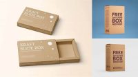 1552+ Kraft Paper Box with Window PSD Mockup Front View Custom Graphic Resource Free Download