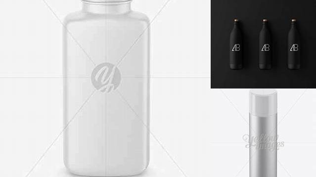 1552+ Matte Bottle PSD Mockup High-Angle Shot Smart Design Template Free