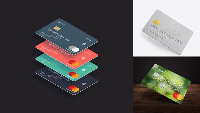 1553+ Credit Card PSD Mockup Half Side View High-Angle Shot Digital Resource Free Download