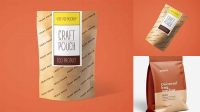 1559+ Kraft Pouch PSD Mockup Half Side View Exclusive Free Photoshop Asset