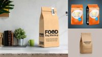 1559+ Kraft Stand-up Food Bag PSD Mockup Front View Free Mockup Templates