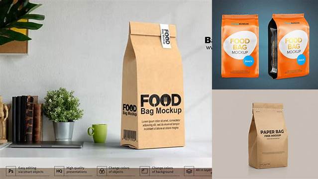 1559+ Kraft Stand-up Food Bag PSD Mockup Front View Free Mockup Templates