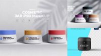 1559+ Opened Matte Cosmetic Jar PSD Mockup High-Angle Shot High-End Creative PSD Template