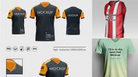 1559+ V-neck Jersey Mockup Free Customizable PSD Templates