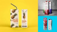 1561+ 1L Juice Carton Box Mock-up Unique and Creative Free PSD File