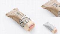 1561+ Opened Kraft Snack Bar PSD Mockup Half Side View High Resolution