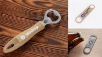 1564+ Bottle Opener with Wooden Grip PSD Mockup Top View Download Now Free PSD Template