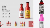 1564+ Matte Sauce Bottle With Spout PSD Mockup Custom Mockup Graphic Design