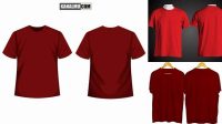 1564+ Template Kaos Merah Modern Design PSD