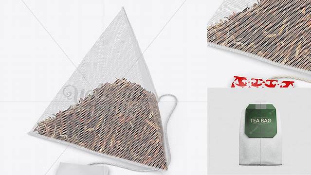 1574+ Pyramid Tea Bag PSD Mockup Halfside View Fully Layered Photoshop Freebie