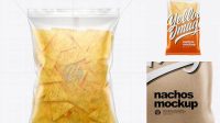 1579+ Matte Plastic Bag With Nachos PSD Mockup Smart Object Free Photoshop File