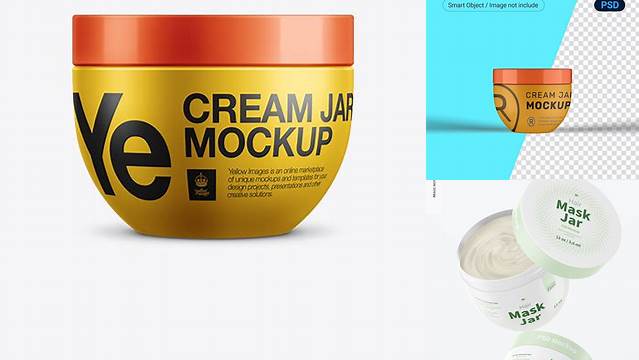 1580+ Hair Mask Plastic Jar PSD Mockup Modern Photoshop Resource