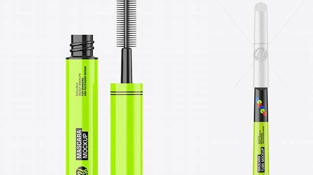 1582+ Glossy Mascara Tube With Box PSD Mockup Exclusive Digital PSD Resource