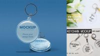 1585+ Mockup Keychain Acrylic Creative Digital PSD Download