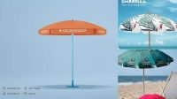 1592+ Beach Umbrella Mockup For Free Download