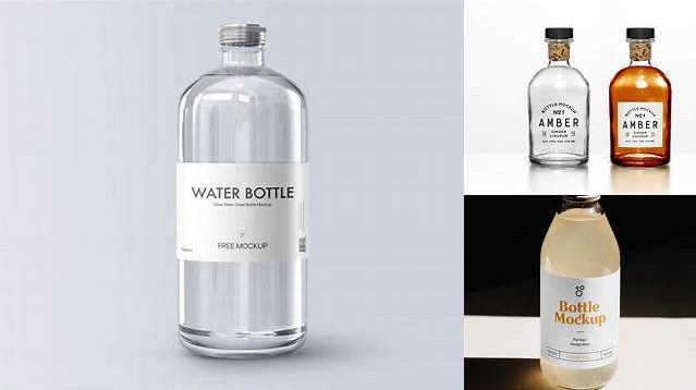 1593+ Clear Bottle With Dark Drink PSD Mockup Free PSD for Designers