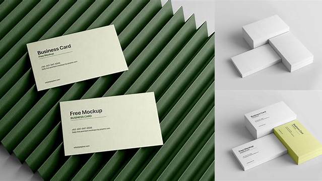 1595+ Two Stacks of Textured Business Cards PSD Mockup Half Side View Fully Layered Free Photoshop File