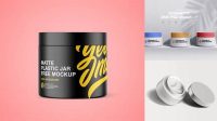 1597+ Two Matte Round Cosmetic Jars PSD Mockup Free PSD for Designers