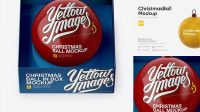 1598+ Glossy Christmas Ball in Paper Box PSD Mockup High-Angle Shot Premium Mockup Freebie