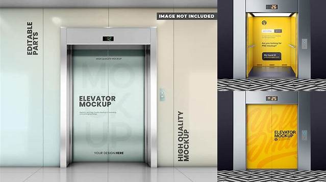 1599+ Elevator Mockup Psd Include TIFF