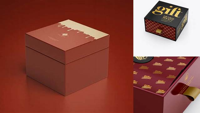 1599+ Glossy Gift Box PSD Mockup Half Side View Best for Showcase