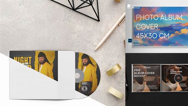 1602+ Album Cover Mockup Customizable Design Files