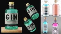 1602+ Gin Bottle Mockup Free Creative PSD Templates